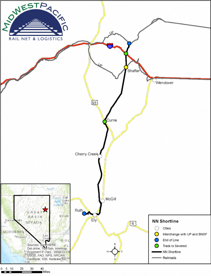 Nevada northern railway track map